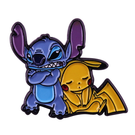 Stitch and Pikachu Enamel Pin