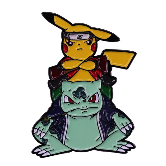 Naruto Pikachu and Bulbasaur Enamel Pin